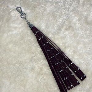 🔴 Studded Tassel Bag Charm Keychain
